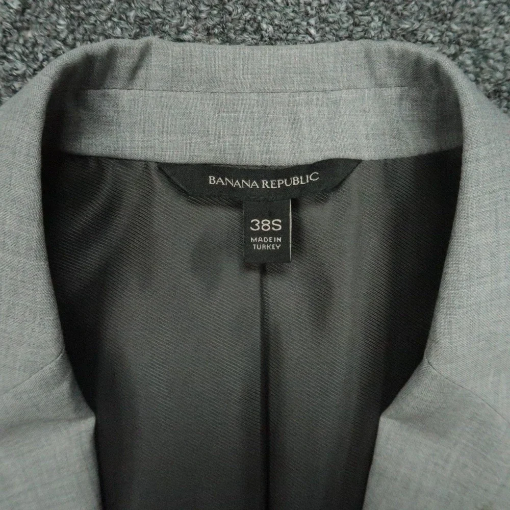 Banana‎ Republic Blazer Mens 38S Gray Primatist Super 100s Marlane Wool Slim Fit
